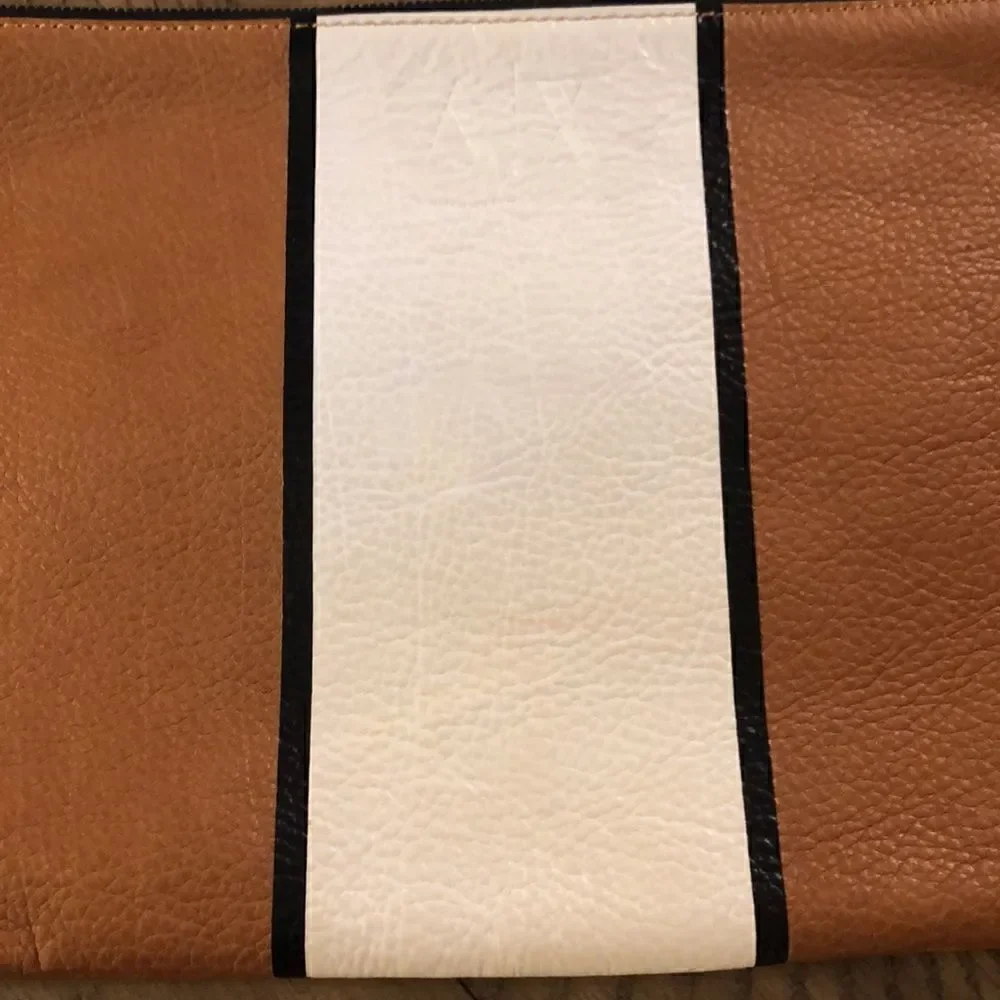 NWOT Armani Exchange leather clutch with Cotton interior credit card holder.